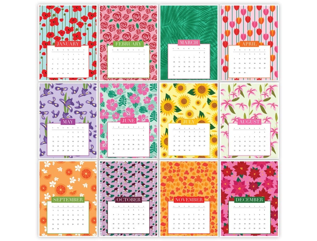 Free Printable Floral Calendar | damask love