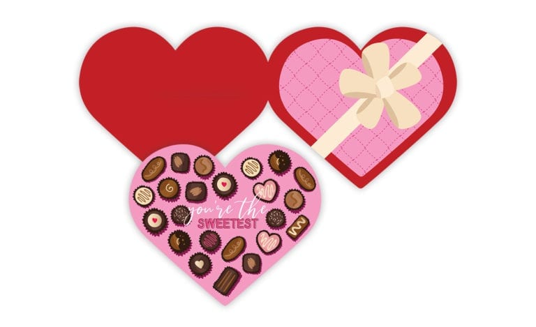 Free Printable Valentine's Day Card - Damask Love