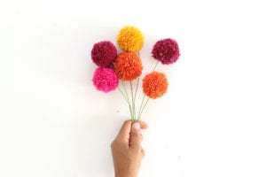 Make a few pom pom flowers in different fall colors