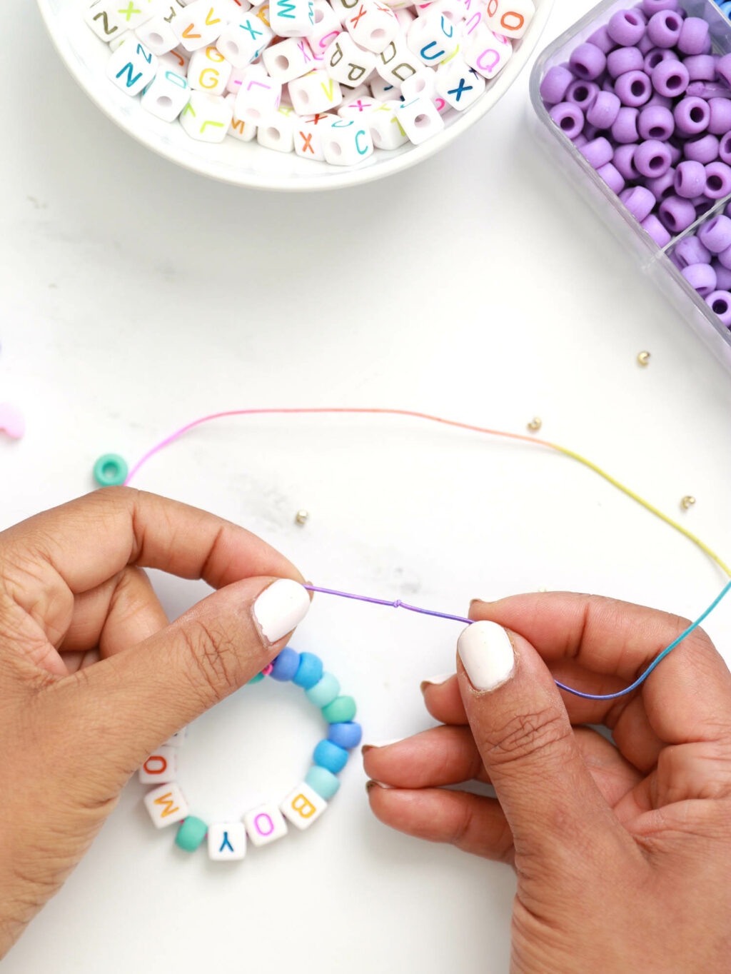 How To Make Beaded Name Bracelets - Color Me Crafty